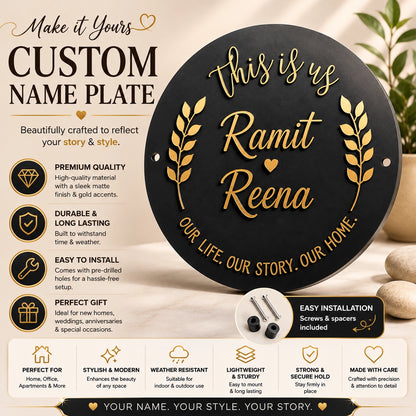 This Is Us Round Acrylic Name Plate — detail shot