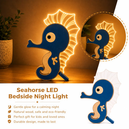 Seahorse Wooden Table Lamp lifestyle LED bedside night light