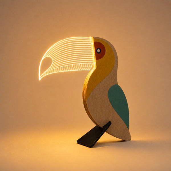 Toucan Wooden Table Lamp