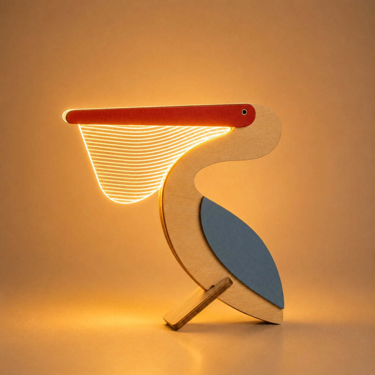 Catch of the Day — Pelican Wooden Table Lamp