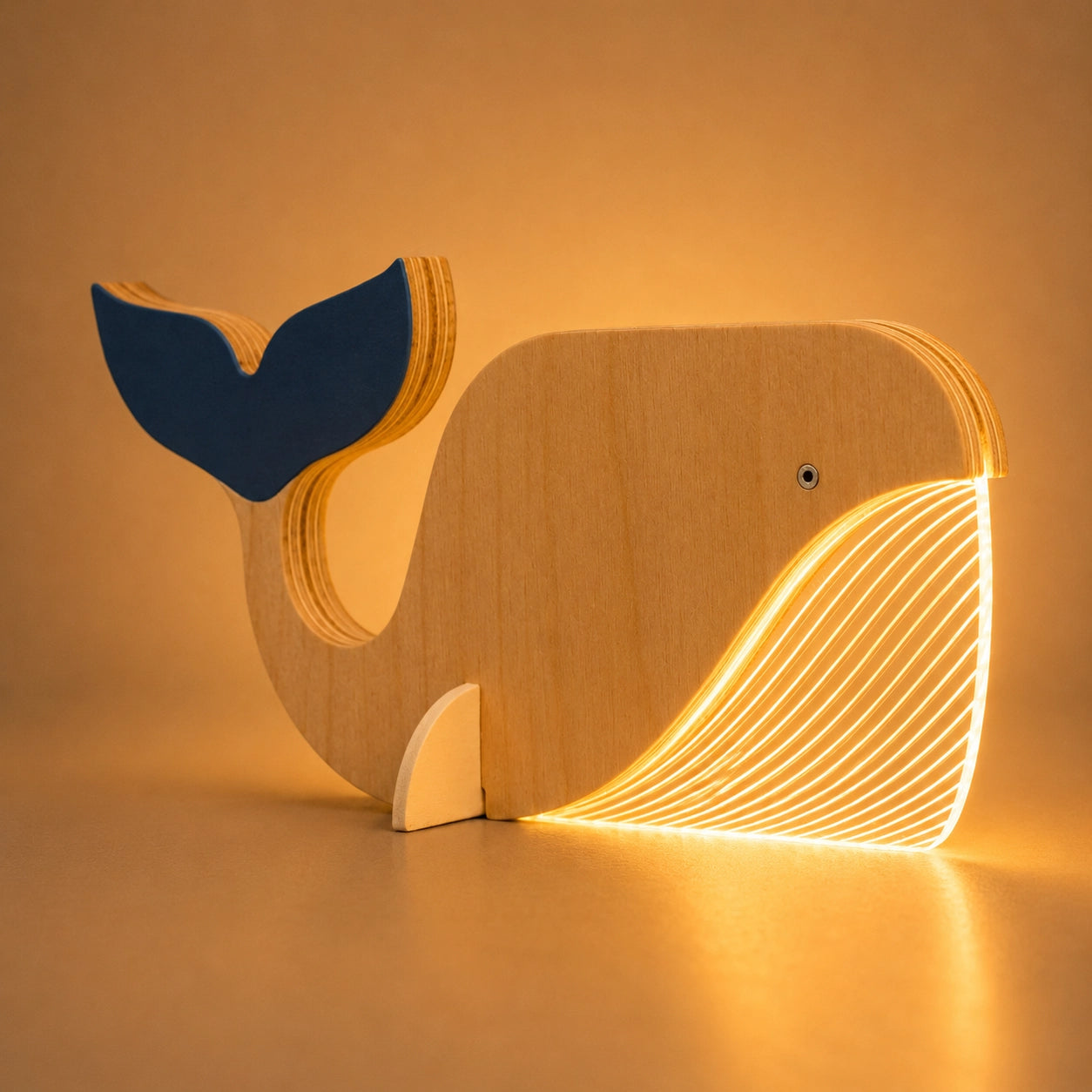 Whale Hello There — Wooden Table Lamp