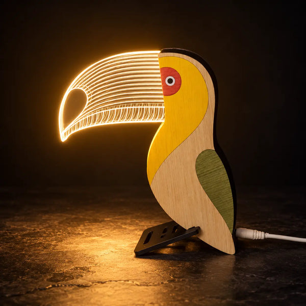 Toucan Wooden Table Lamp