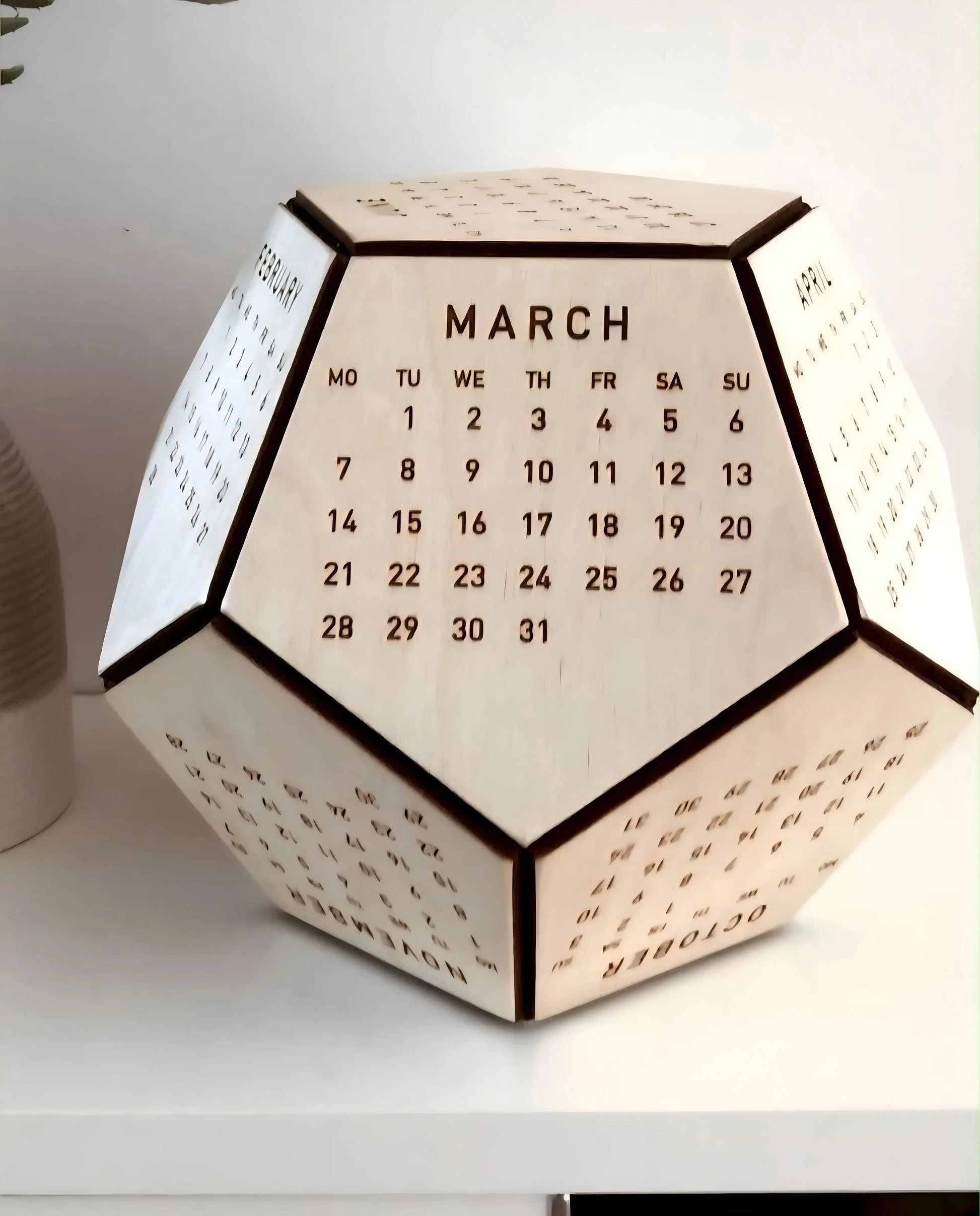Wooden Desk Calendar 2026,Desktop Accessories, Aesthetic Desk Decor,New Year Gift — New Year Wooden Gift | Woodwaley