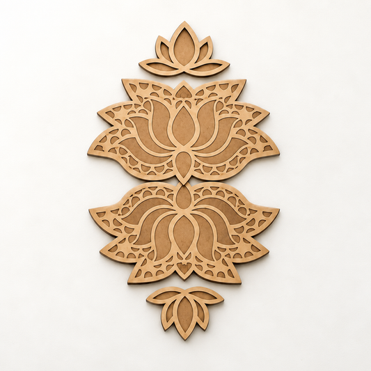 Lotus Rangavalli Diwali Combo (2 Lotus Rangoli, 2 Kamal Borders, 5 Colours pack)