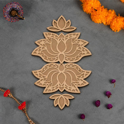Lotus Rangavalli Diwali Combo (2 Lotus Rangoli, 2 Kamal Borders, 5 Colours pack)