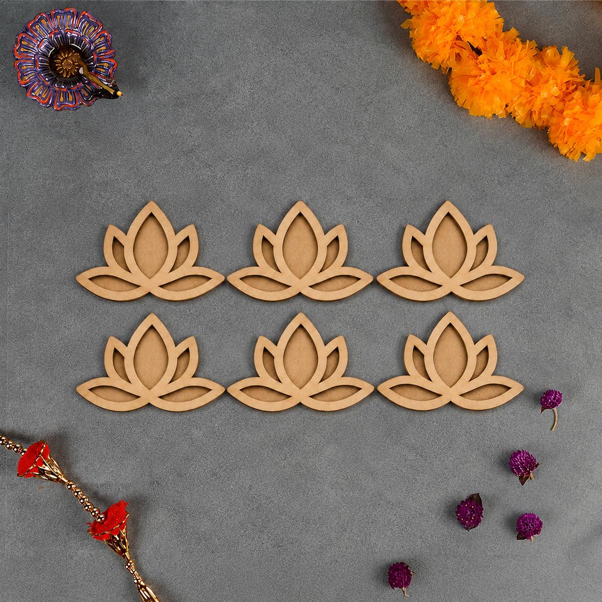 Lotus Rangoli Borders 6 inch