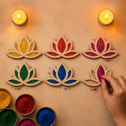 Lotus Rangoli Borders 6 inch