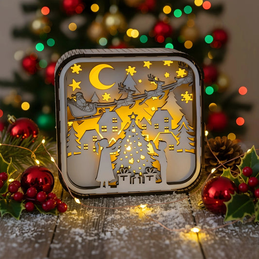 Christmas Light Box decoration — Christmas Wooden Gift | Woodwaley