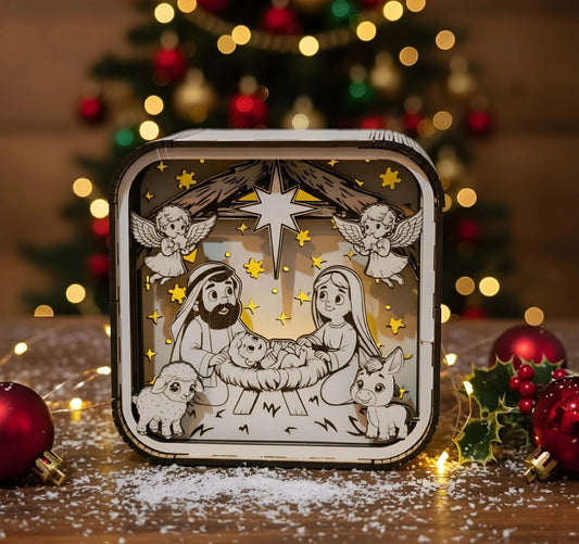 Christmas Light Box decoration — Christmas Wooden Gift | Woodwaley