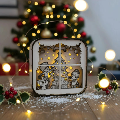 Christmas Light Box decoration — Christmas Wooden Gift | Woodwaley
