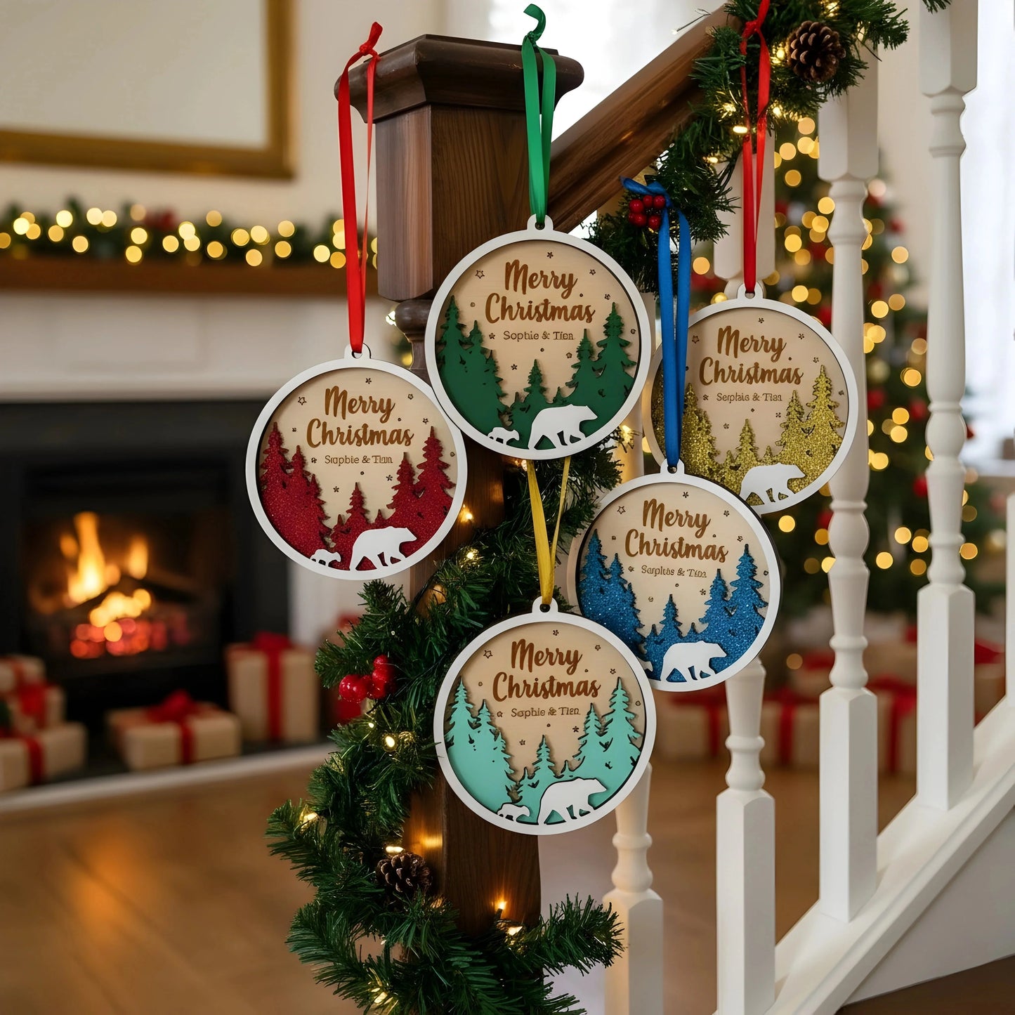 Wooden Christmas Wreath Signs Ornaments — Christmas Wooden Gift | Woodwaley