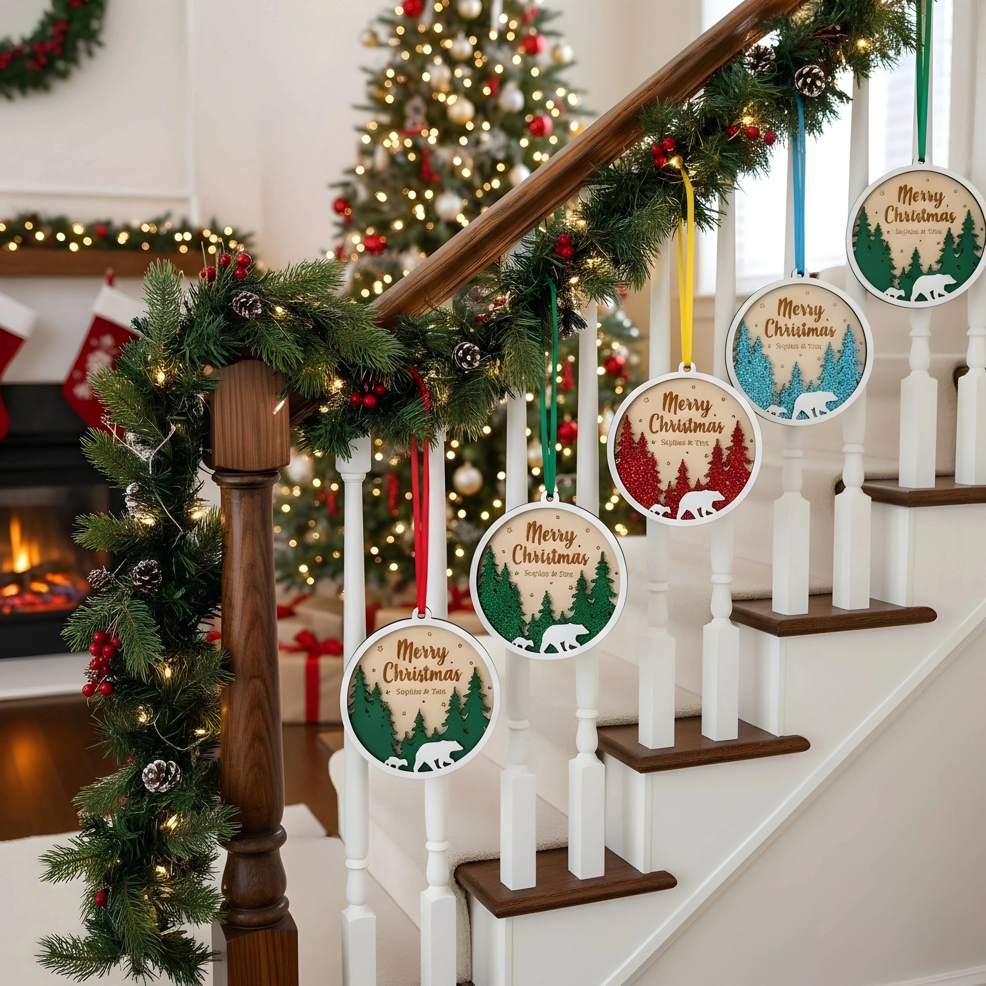 Wooden Christmas Wreath Signs Ornaments — Christmas Wooden Gift | Woodwaley