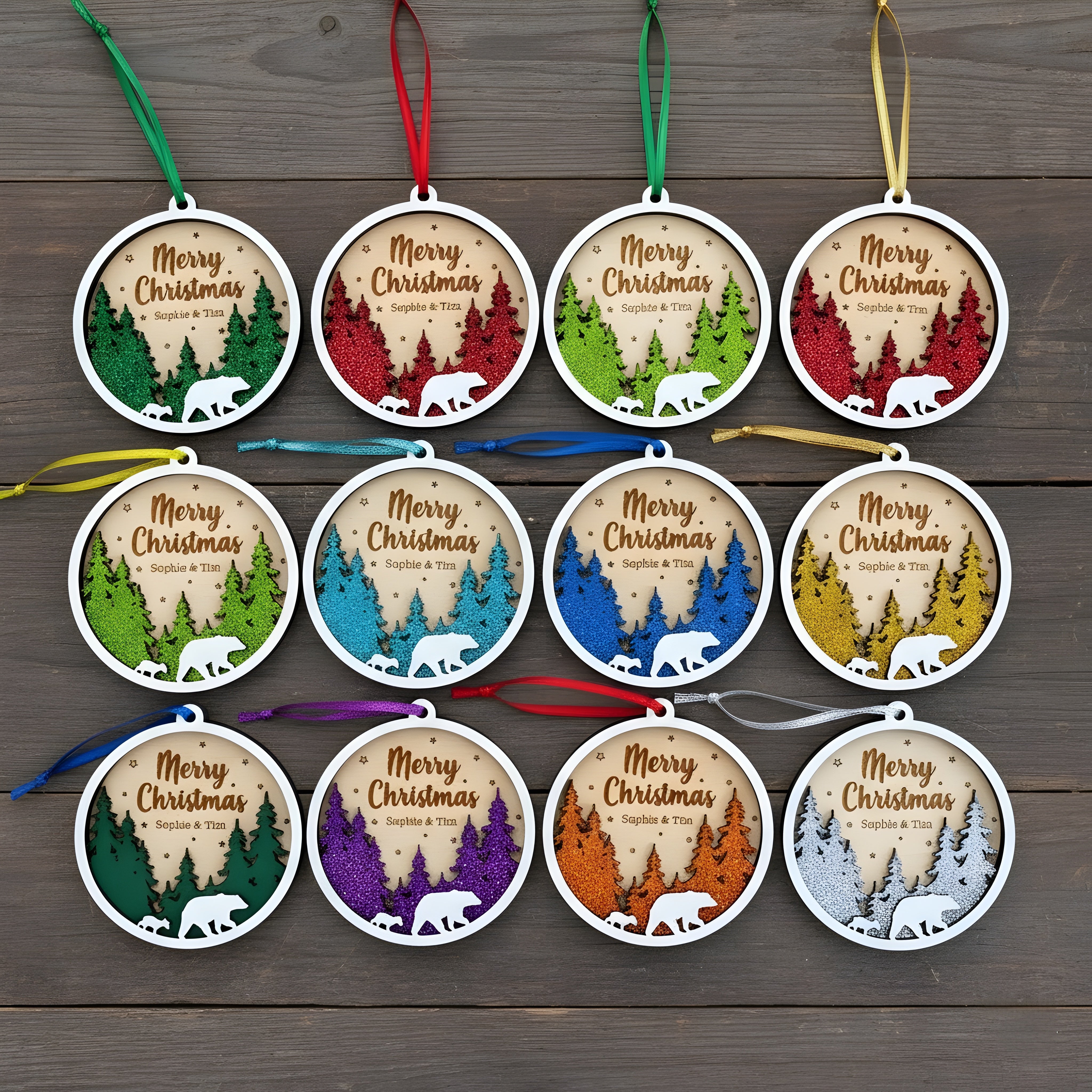 Wooden Christmas Wreath Signs Ornaments