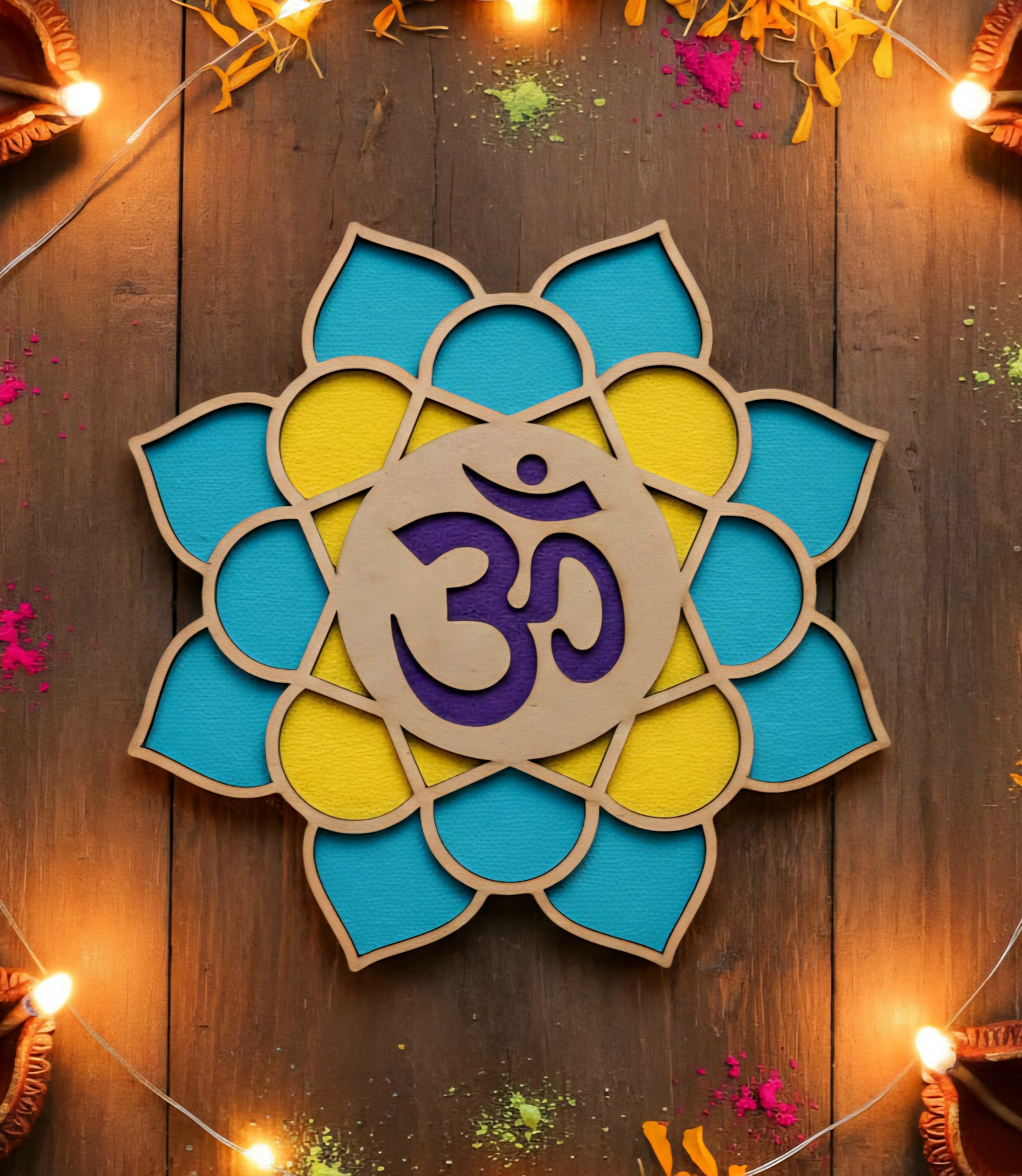 Design for Diwali Rangoli (Reusable, Readymade) Wood Waley