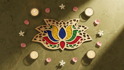 Design for Diwali Rangoli , Unique Rangoli Designs (Reusable, Readymade) Wood Waley