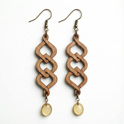 Forest Drops — Hand-Cut Geometric Wooden Earrings — Handcrafted Wooden Gift | Woodwaley