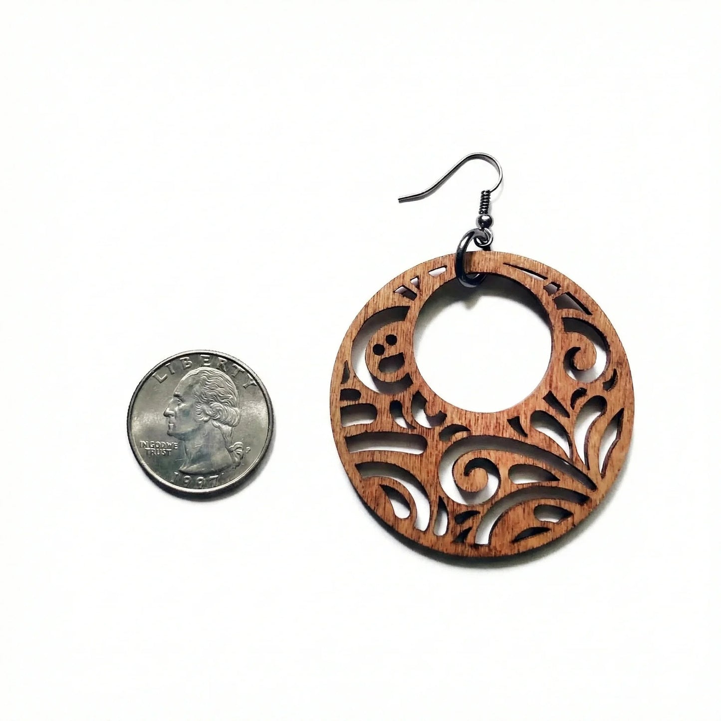 Forest Drops — Hand-Cut Geometric Wooden Earrings — Artisan Wooden Product | Woodwaley
