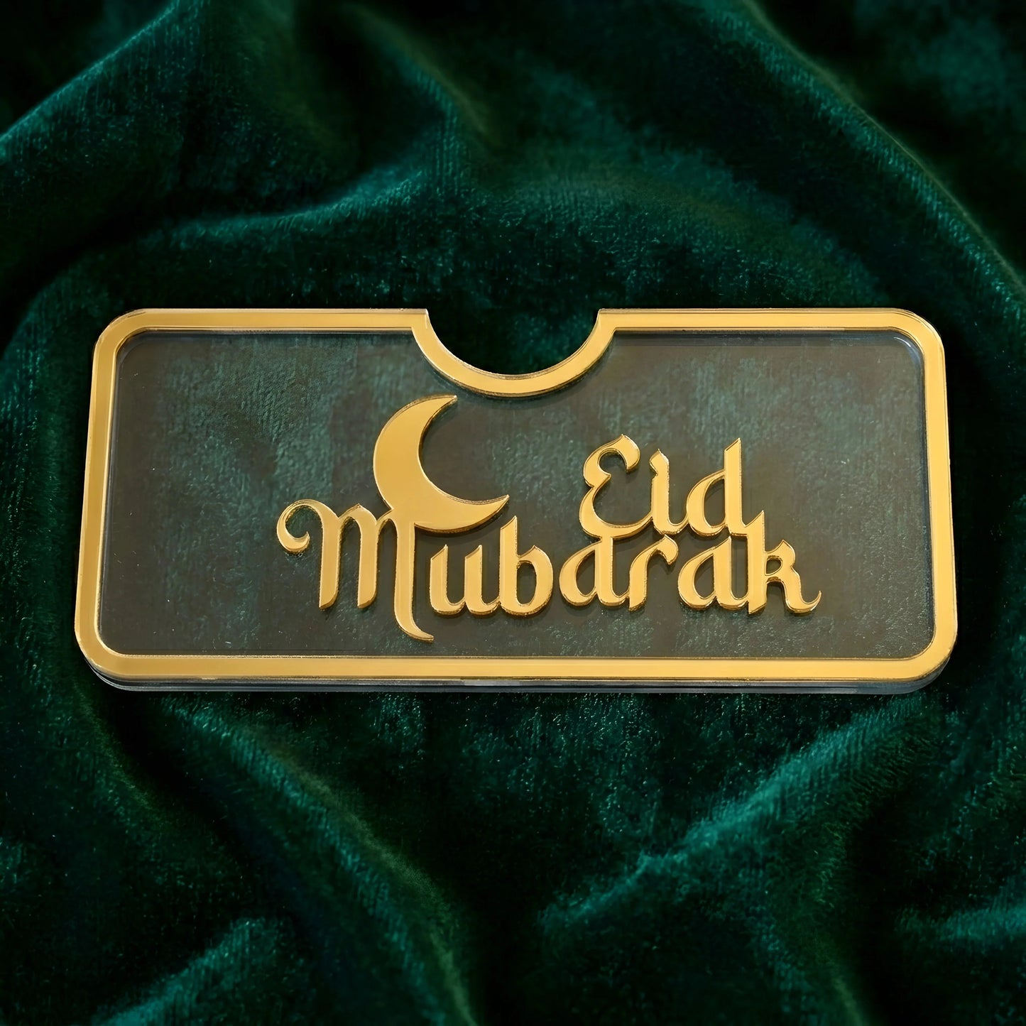 Golden Acrylic Premium Eidi Envelope — Ramadan Wooden Gift | Woodwaley