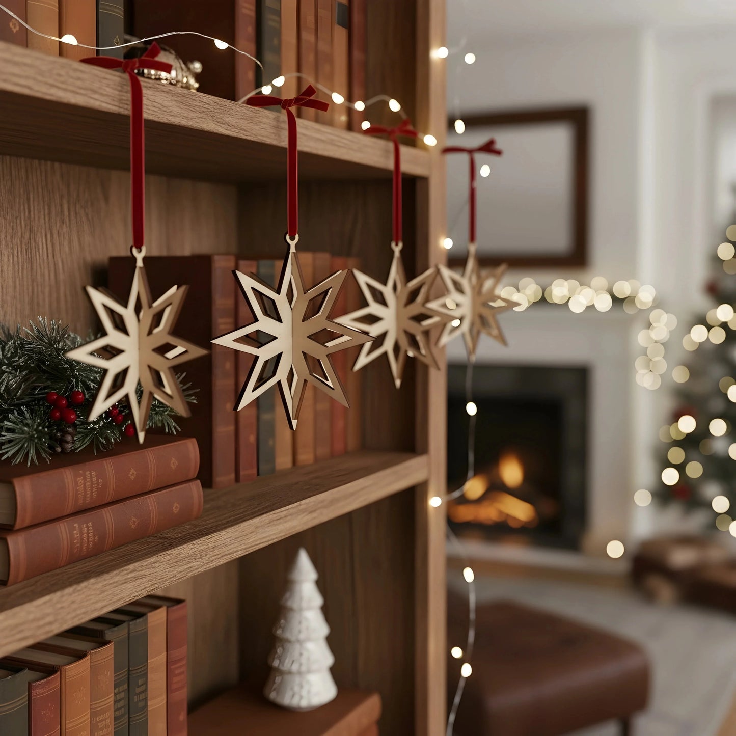 Christmas Eight Point star Decoration — Christmas Wooden Gift | Woodwaley
