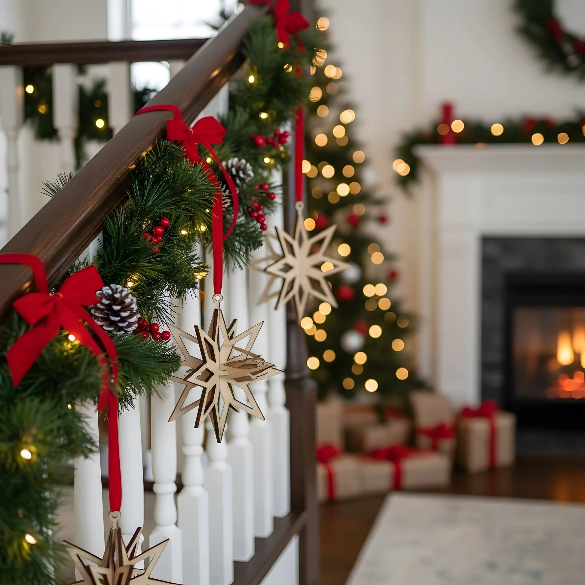 Christmas Eight Point star Decoration — Christmas Wooden Gift | Woodwaley