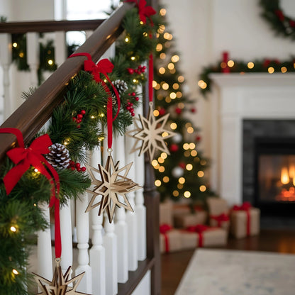 Christmas Eight Point star Decoration — Christmas Wooden Gift | Woodwaley