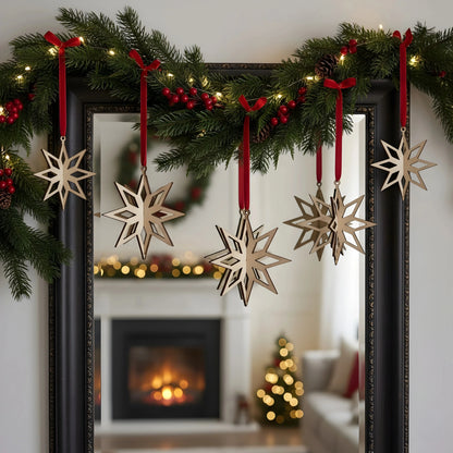 Christmas Eight Point star Decoration — Christmas Wooden Gift | Woodwaley