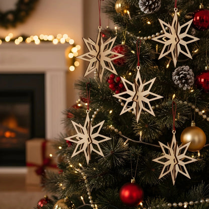 Christmas Eight Point star Decoration — Christmas Wooden Gift | Woodwaley