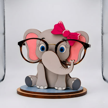 🐘 Baby Jambo The Spec Keeper — Personalized Wooden Elephant Eyeglass Stand — Custom Wooden Keepsake | Woodwaley