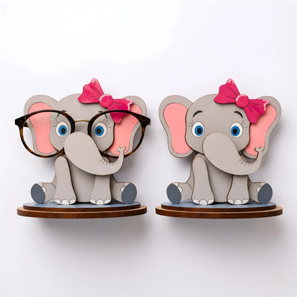 🐘 Baby Jambo The Spec Keeper — Personalized Wooden Elephant Eyeglass Stand — Unique Wooden Gift | Woodwaley