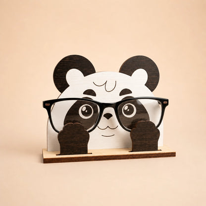 Pookie Panda The Spec Keeper — Carved Wooden Eyeglass Stand for Desk, Gifting — Handcrafted Wooden Gift | Woodwaley