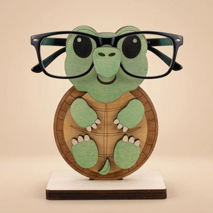 Ninja Turtule The Spec Keeper — Carved Wooden Eyeglass Stand for Desk, Gifting — Handcrafted Wooden Gift | Woodwaley
