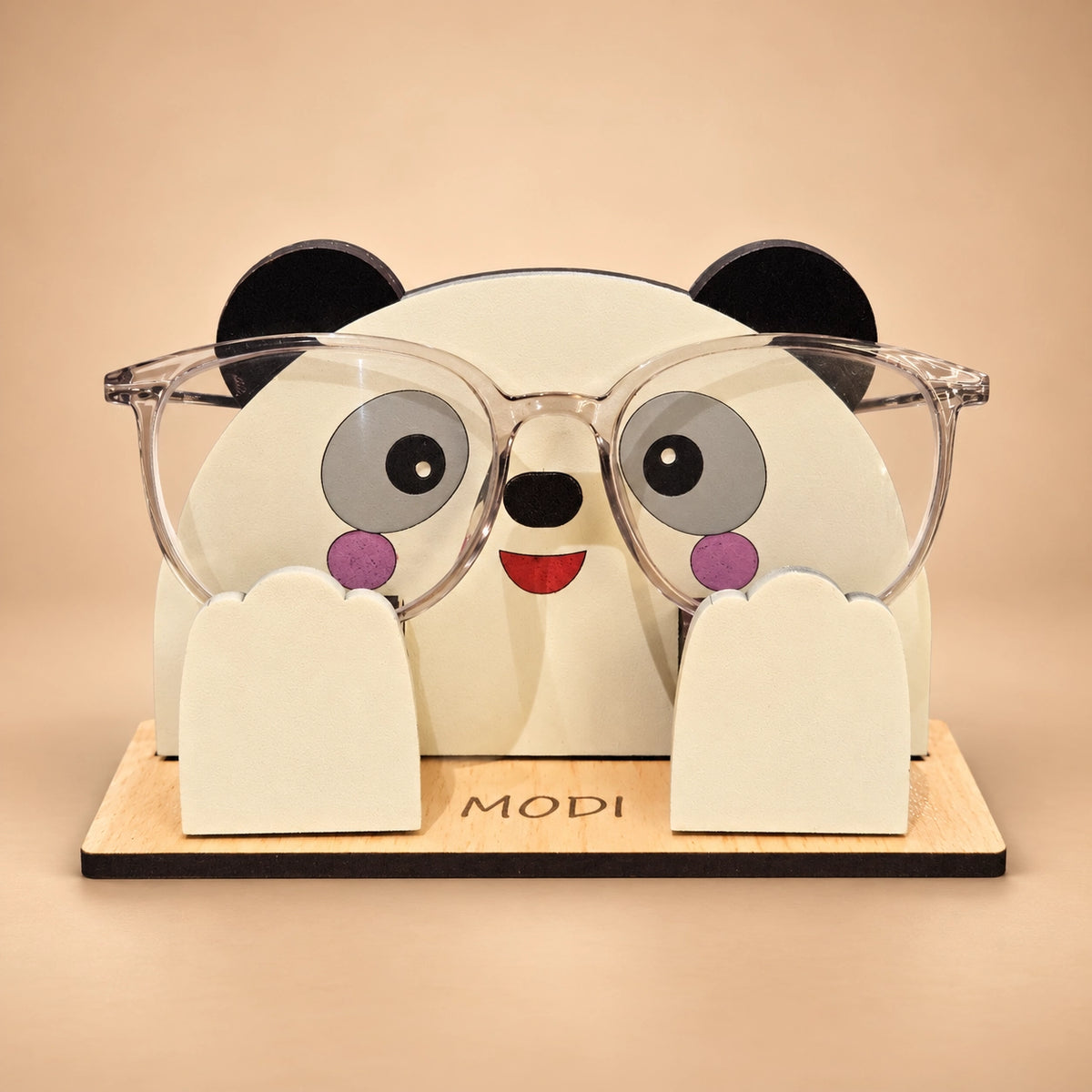 PikaBoo The Spec Keeper — Carved Wooden Eyeglass Stand for Desk, Gifting