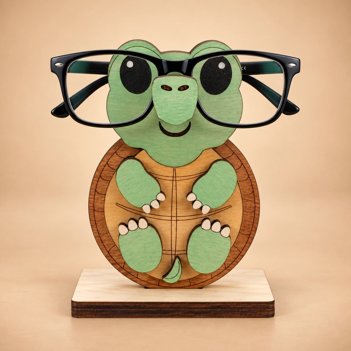 Ninja Turtle The Spec Keeper — Carved Wooden Eyeglass Stand for Desk, Gifting