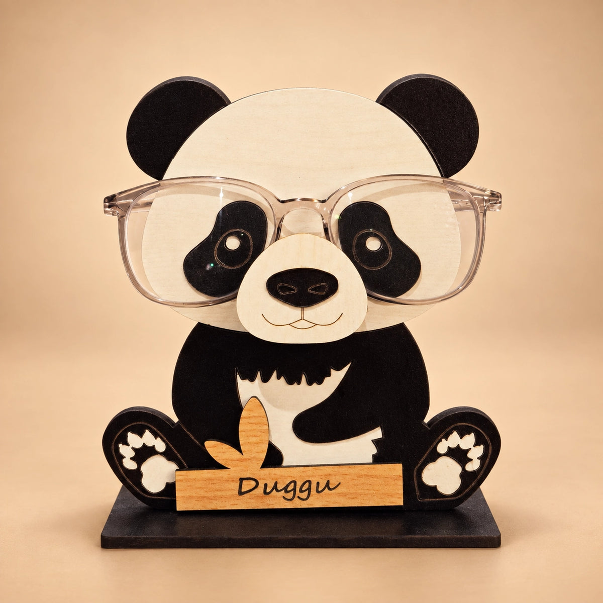 Uncle Panda The Spec Keeper — Carved Wooden Eyeglass Stand