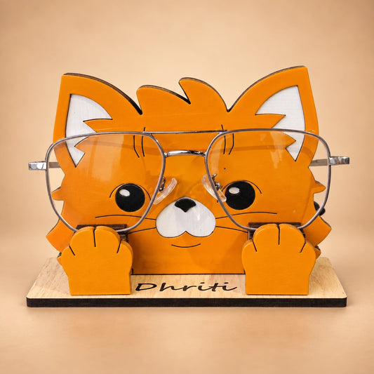 Miss Foxie The Spec Keeper — Carved Wooden Eyeglass Stand