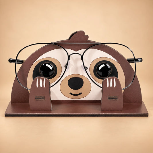 Zoobees Sloth Spec Keeper — Personalised Wooden Eyeglass Stand