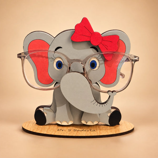 🐘 Baby Jambo The Spec Keeper — Personalized Wooden Elephant Eyeglass Stand
