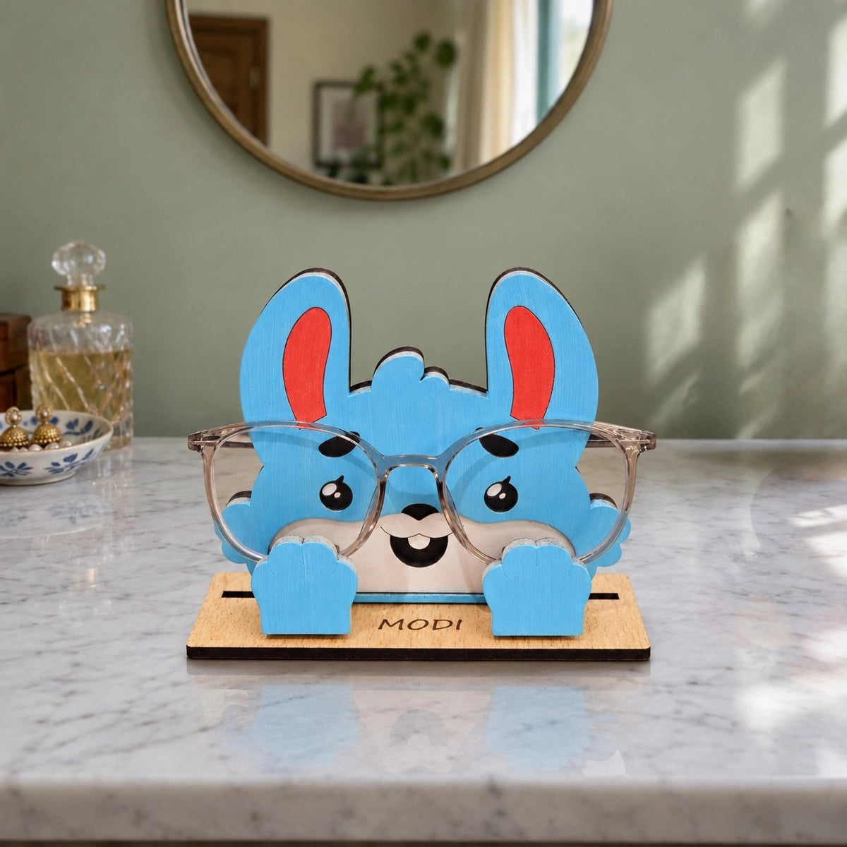 Bunny The Spec Keeper — Carved Wooden Eyeglass Stand