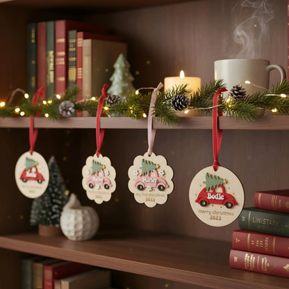 Kinder Christmas Name Ornaments — Personalised Wooden Gift | Christmas Gift | Woodwaley