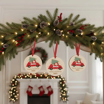 Kinder Christmas Name Ornaments — Personalised Wooden Gift | Christmas Gift | Woodwaley