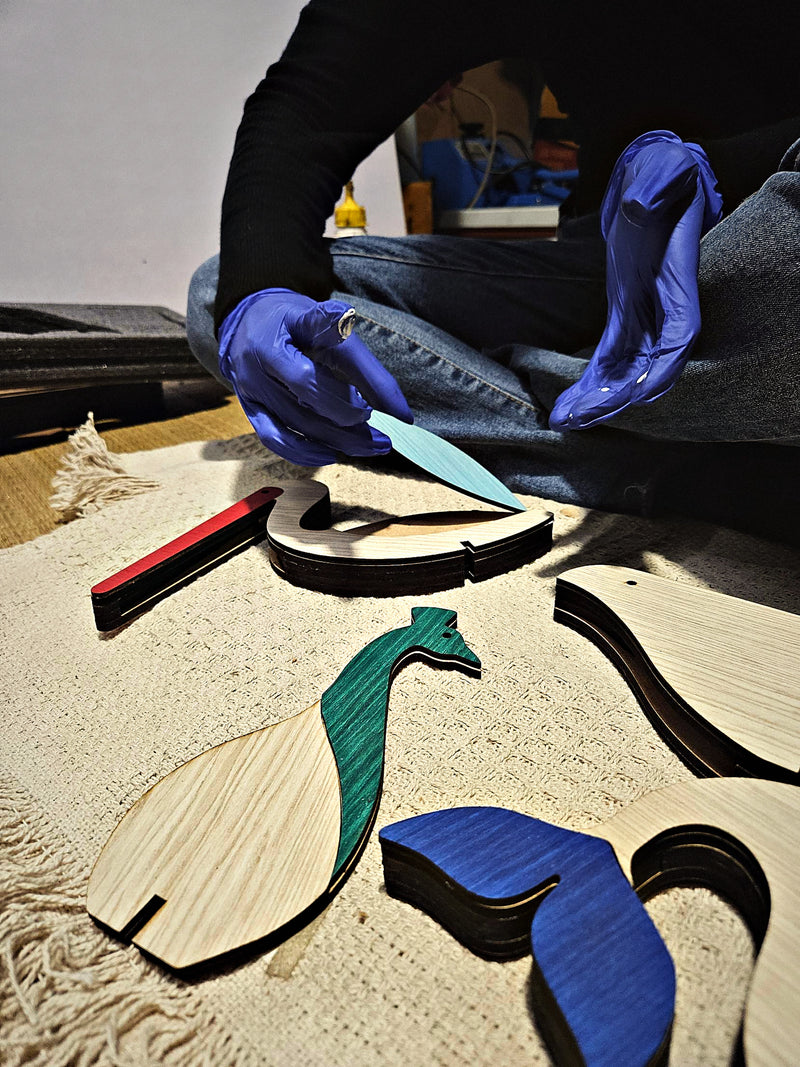 Carved from solid Wood Veneer