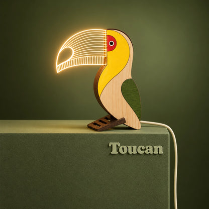 Toucan Wooden Table Lamp