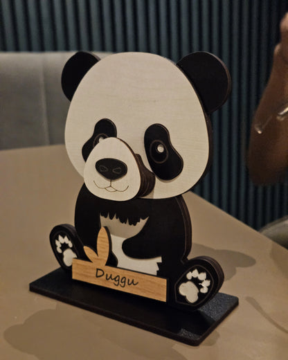 Uncle Panda The Spec Keeper — Carved Wooden Eyeglass Stand