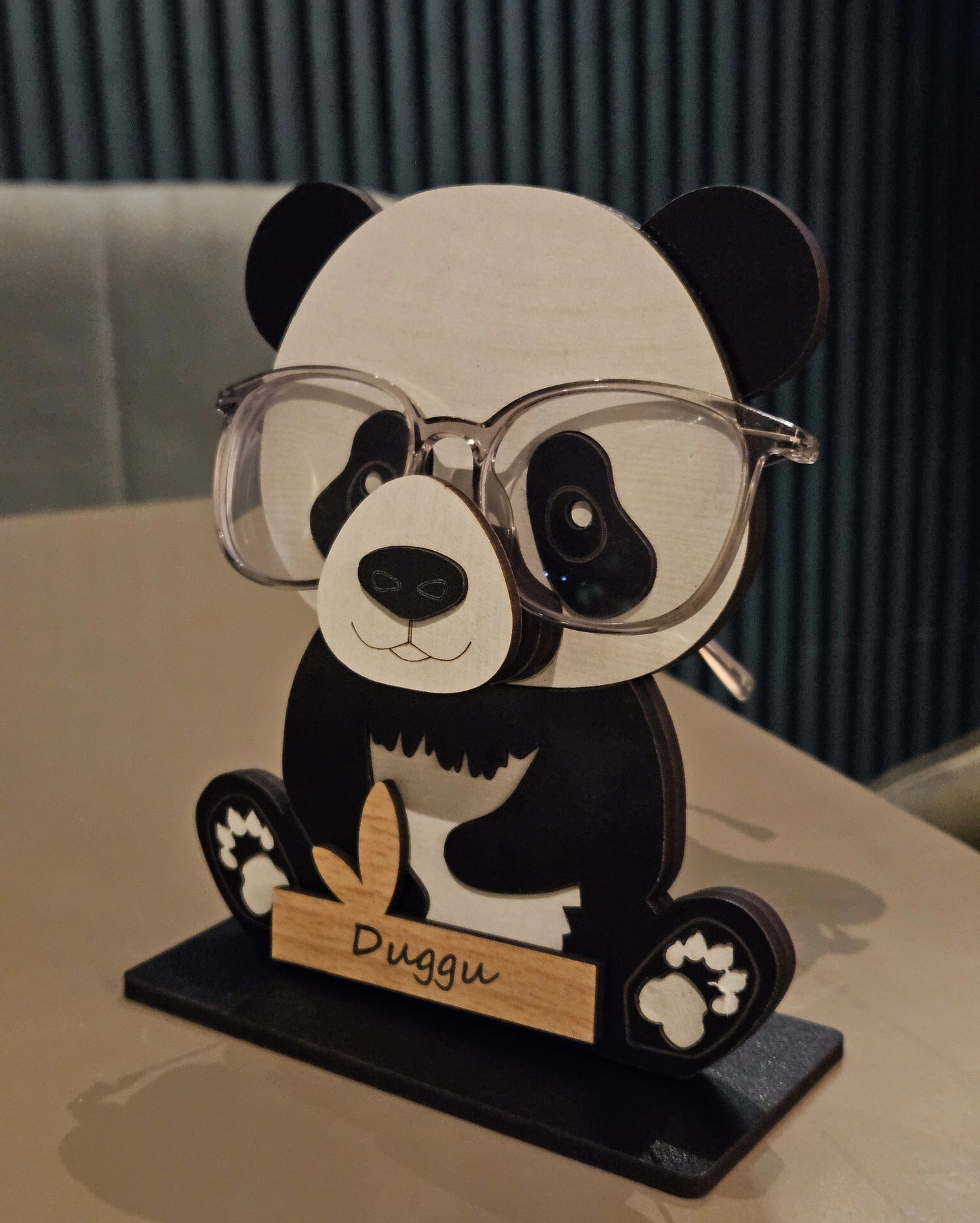 Uncle Panda The Spec Keeper — Carved Wooden Eyeglass Stand