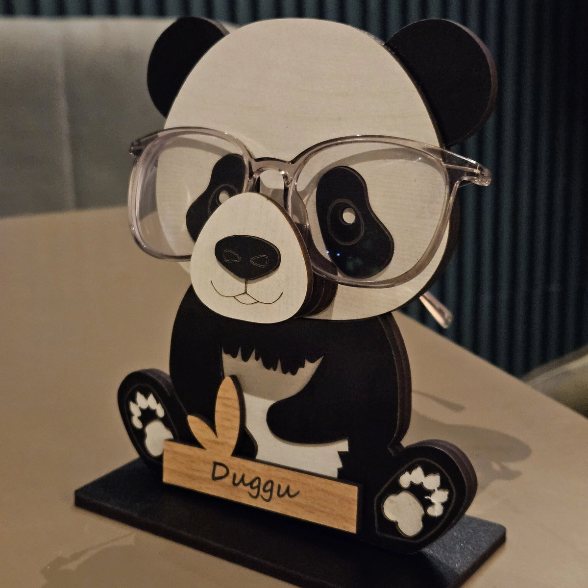 Uncle Panda The Spec Keeper — Carved Wooden Eyeglass Stand