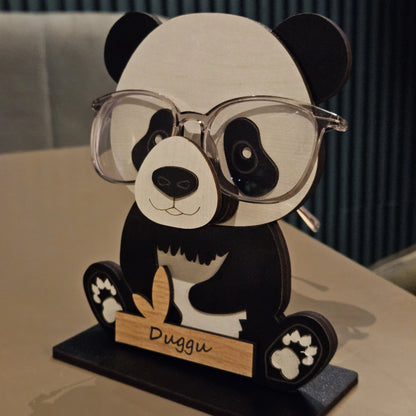 Uncle Panda The Spec Keeper — Carved Wooden Eyeglass Stand