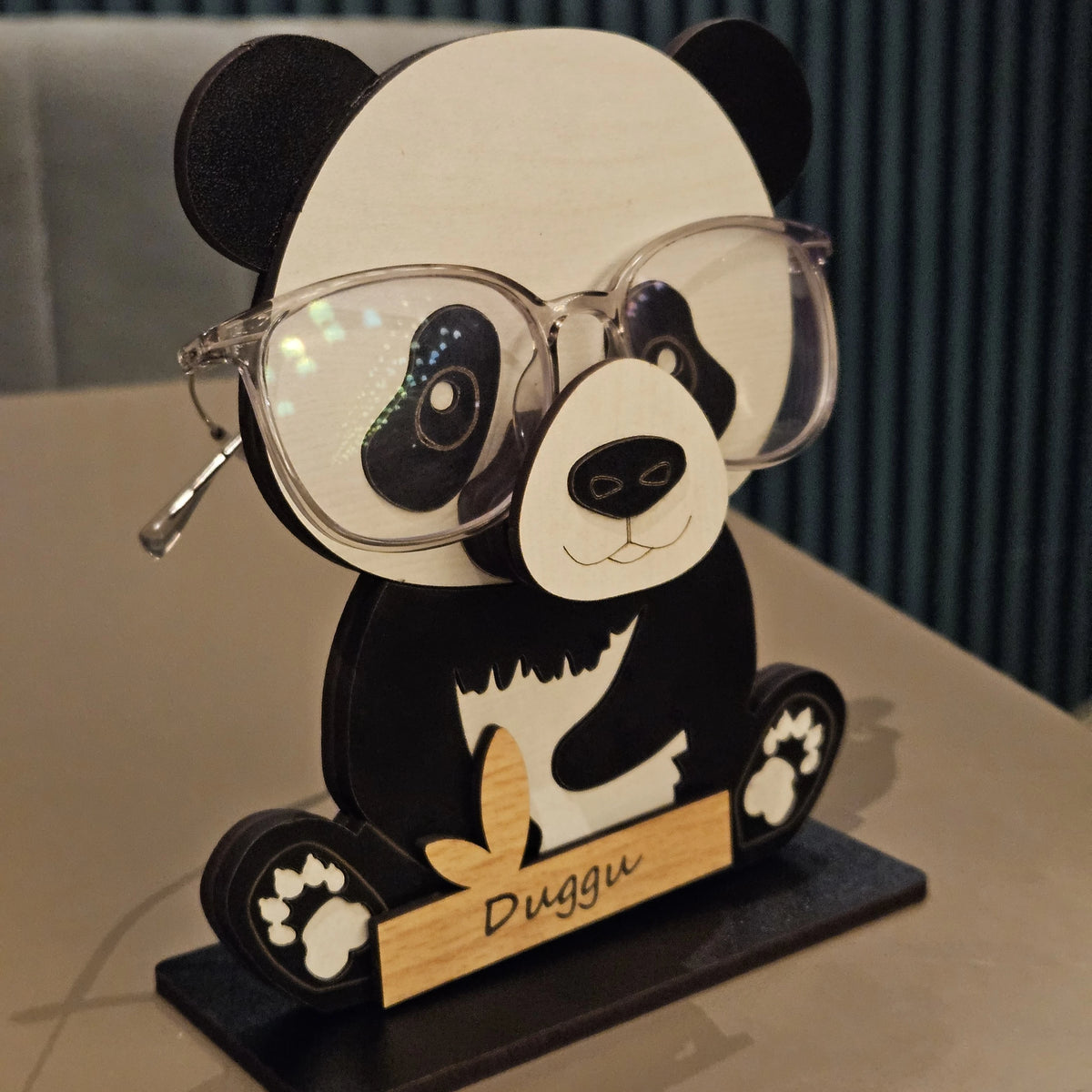 Uncle Panda The Spec Keeper — Carved Wooden Eyeglass Stand