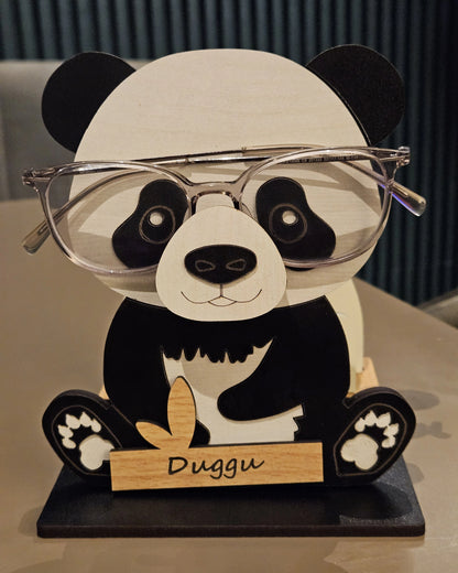 Uncle Panda The Spec Keeper — Carved Wooden Eyeglass Stand