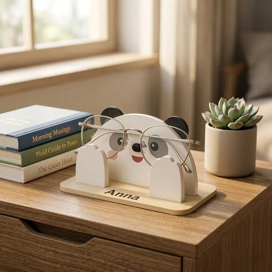 PikaBoo The Spec Keeper — Carved Wooden Eyeglass Stand for Desk, Gifting — Premium Wooden Decor | Woodwaley