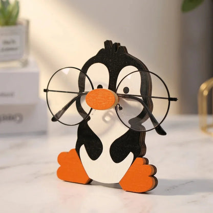 Baby Pingu The Spec Keeper — Carved Wooden Eyeglass Stand for Desk, Gifting — Premium Wooden Decor | Woodwaley